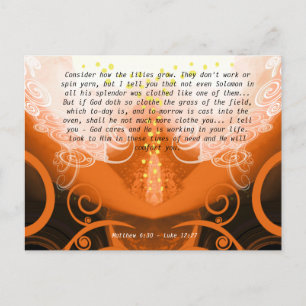 Postal Luke 12:27 Considerar cómo crecen las mentiras.
