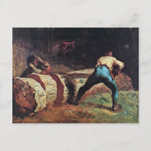 Postal Lumberjacks Sawing Wood By Millet (Mejor Calidad)