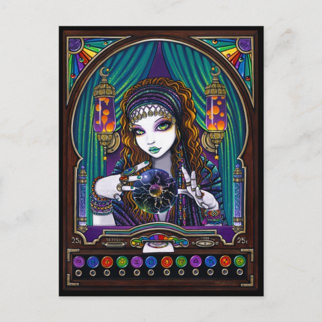 Postal Lumina Bohemian Gypsy Fortune Teller Machine (Anverso)