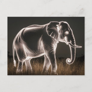 Postal Luminosa Elephant Silhouette