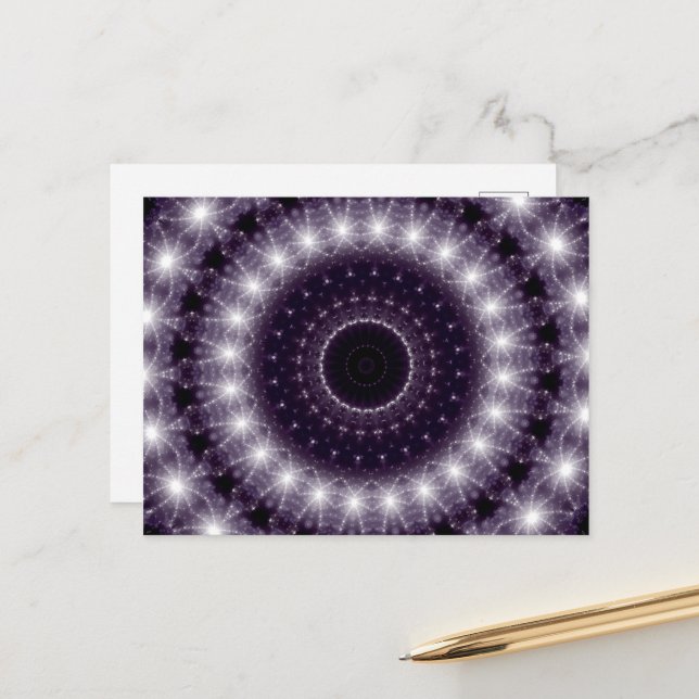 Postal Luminosa encaje redondo negro y blanco (Anverso/Reverso In Situ)