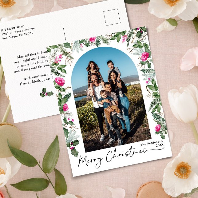 Postal Luminoso arco de vegetación rosa 1 foto vacaciones (Subido por el creador)