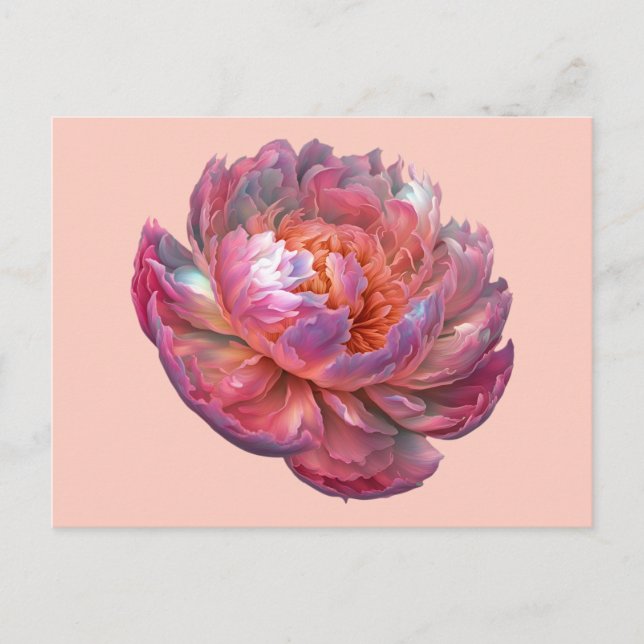 Postal Luminoso Peony Blossom (Anverso)
