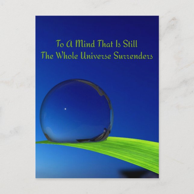 Postal Luna Armoniosa Azul Profundo Con Dewdrop (Anverso)