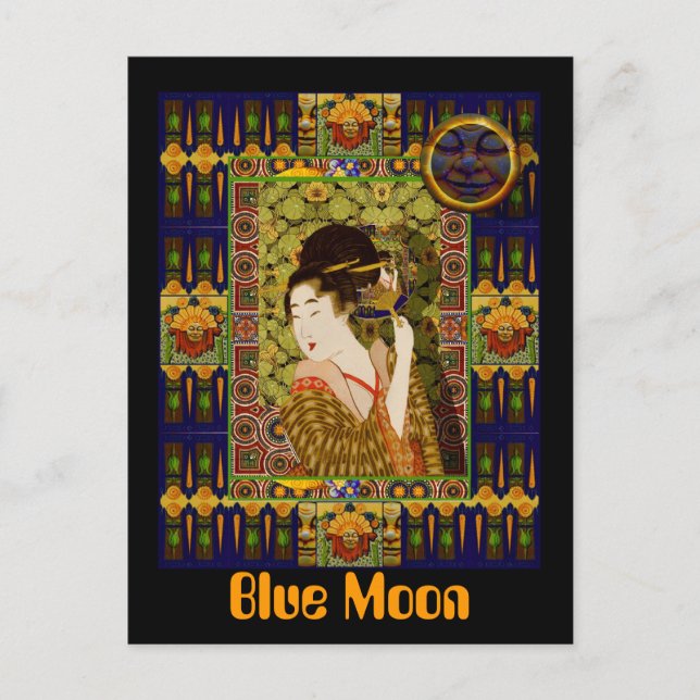 Postal Luna Azul (Anverso)