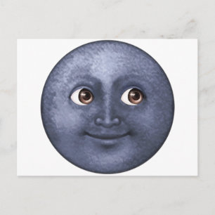 Postal Luna Azul Oscuro - Emoji