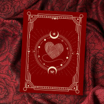 Luna boho de tarot de romance rojo