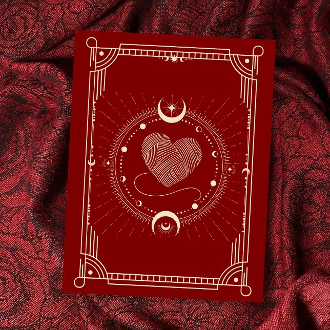 Postal Luna boho de tarot de romance rojo (Subido por el creador)