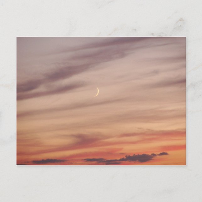 Postal Luna creciente al atardecer (Anverso)
