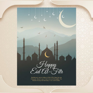 Postal Luna creciente y la mezquita Eid al-Fitr