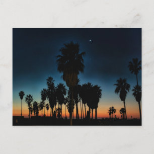 Postal Luna creciente y una estrella al atardecer