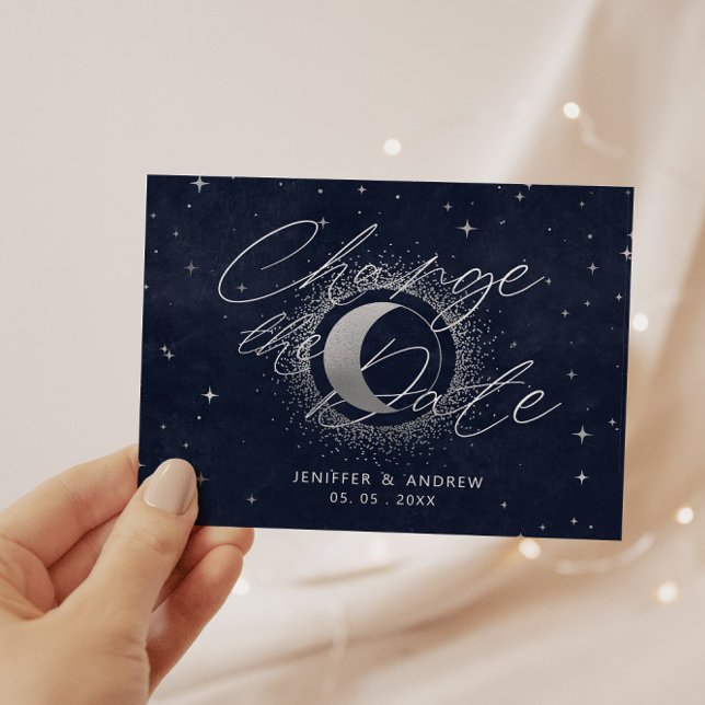 Postal Luna Crescent Celeste Cambiar La Fecha Postcard (Subido por el creador)