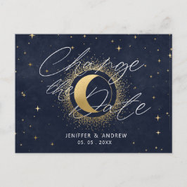 Postal Luna Crescent Celeste Cambiar La Fecha Postcard