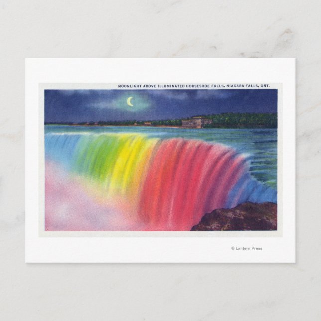 Postal Luna Crescent por encima de Horseshow iluminado (Anverso)