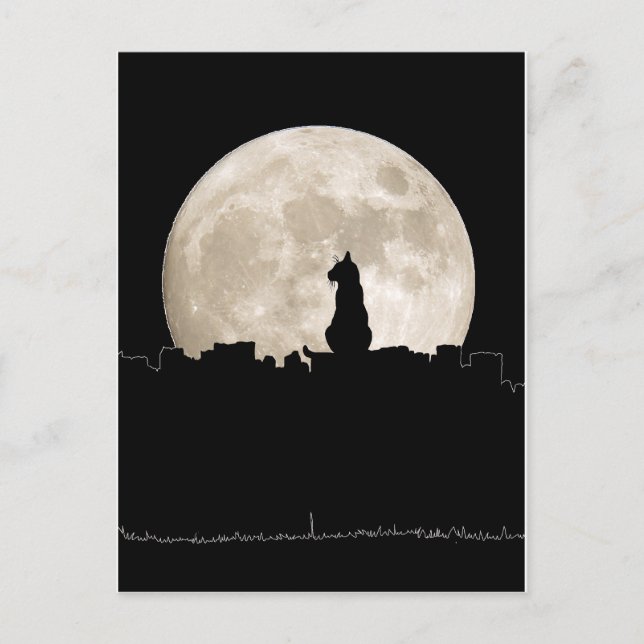 Postal Luna de Gato Callejero (Anverso)