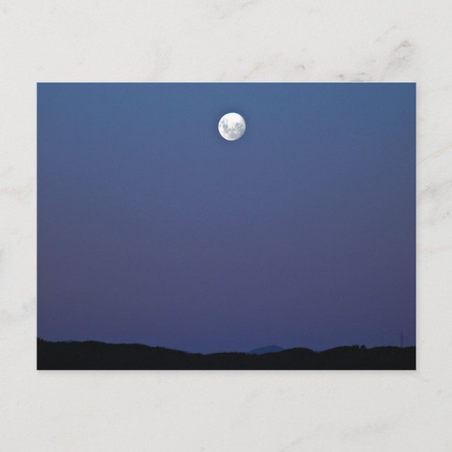 Postal Luna de la noche y cielo azul (Anverso)