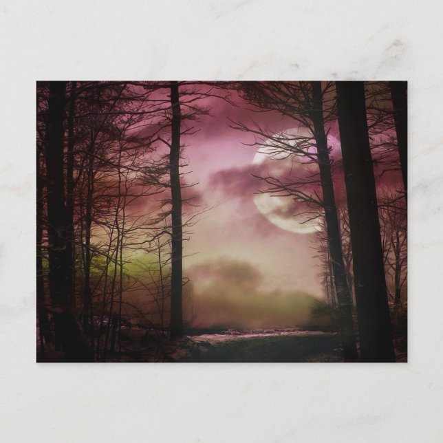 Postal Luna de Medianoche - Rojo (Anverso)