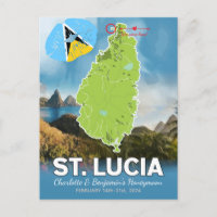 Luna de Miel Romántica Mapa del Caribe Santa Lucía
