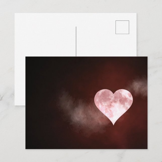 Postal Luna de pleno corazón (Anverso / Reverso)