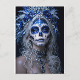 Postal Luna de zafiro Calavera – Azul Celestial