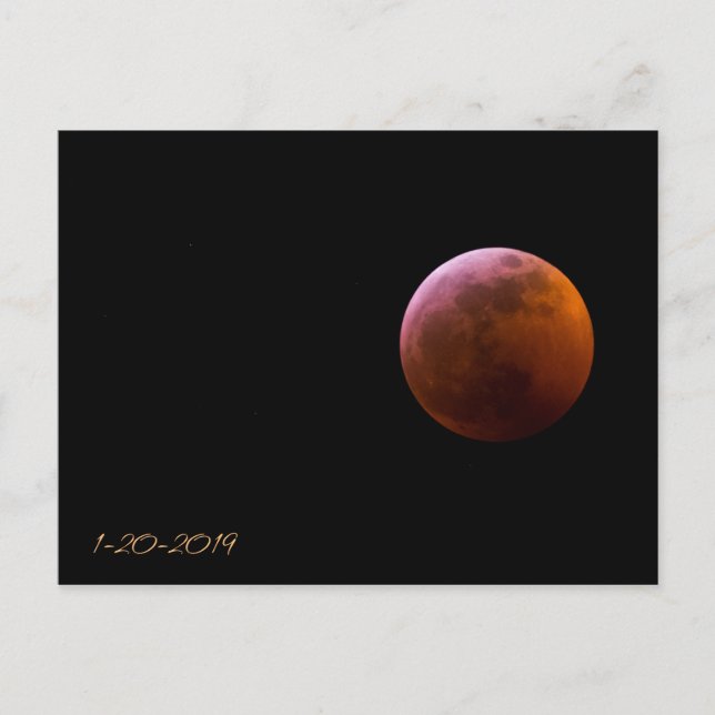 Postal Luna estupenda del lobo de la sangre - eclipse (Anverso)