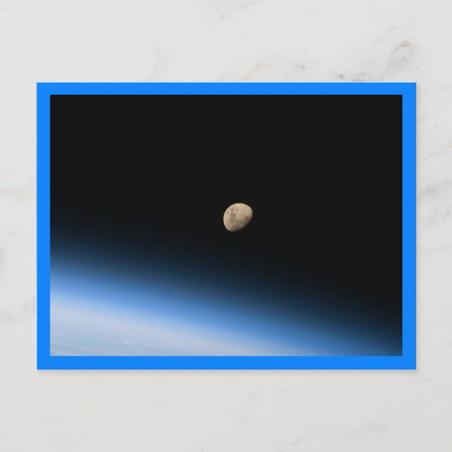 Postal Luna gibosa desde la órbita Borde azul (Anverso)