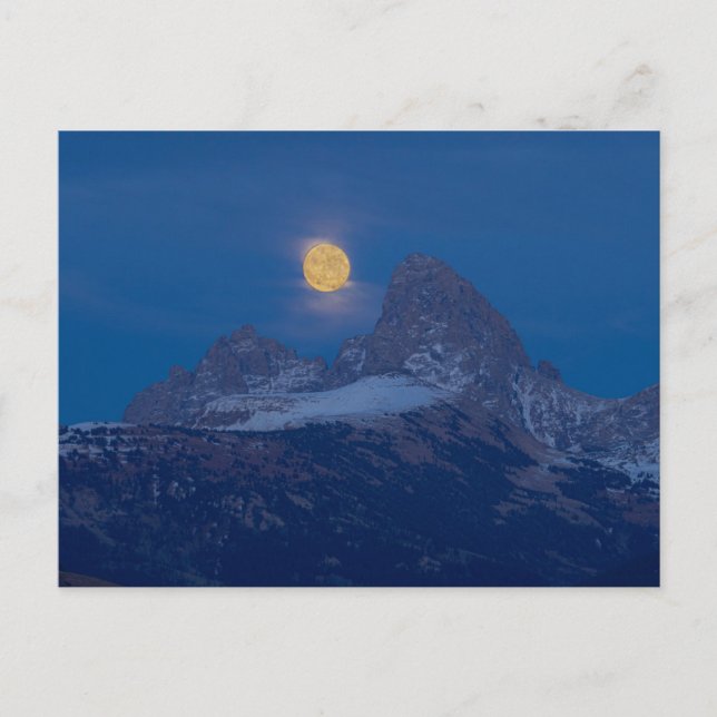 Postal Luna Llena Creciente | Grand Teton Driggs, Idaho (Anverso)