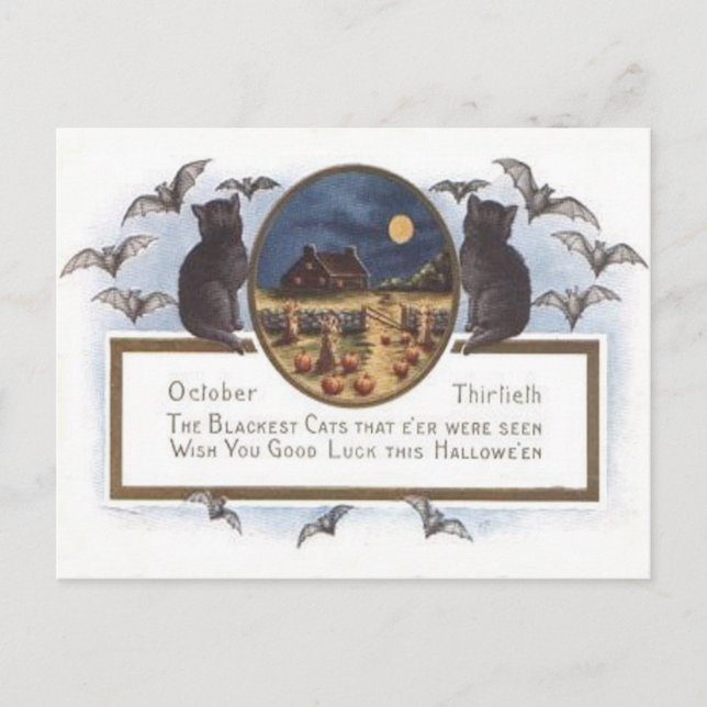 Postal Luna Llena del Haystack de la calabaza de la (Anverso)