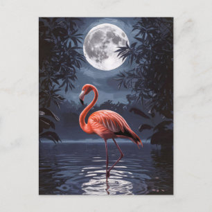 Postal Luna Llena Dramática Flamingo