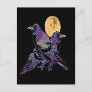 Postal Luna mística morada de Sharles