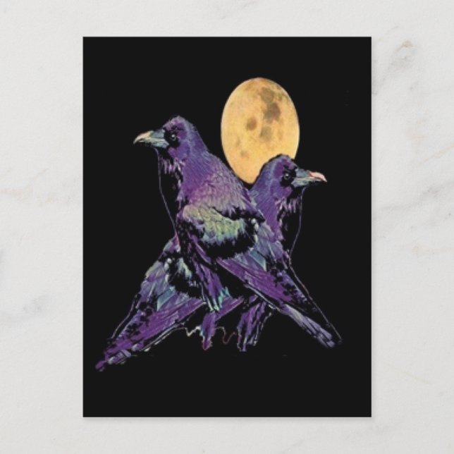 Postal Luna mística morada de Sharles (Anverso)