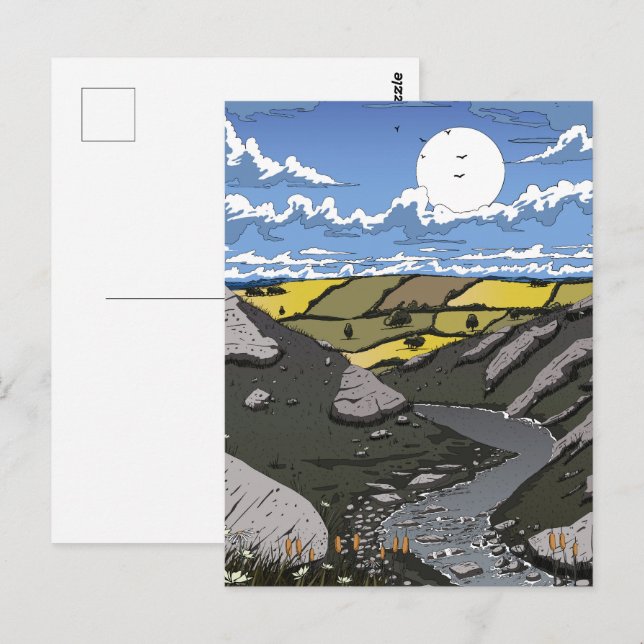 Postal Luna sobre el valle (Anverso / Reverso)