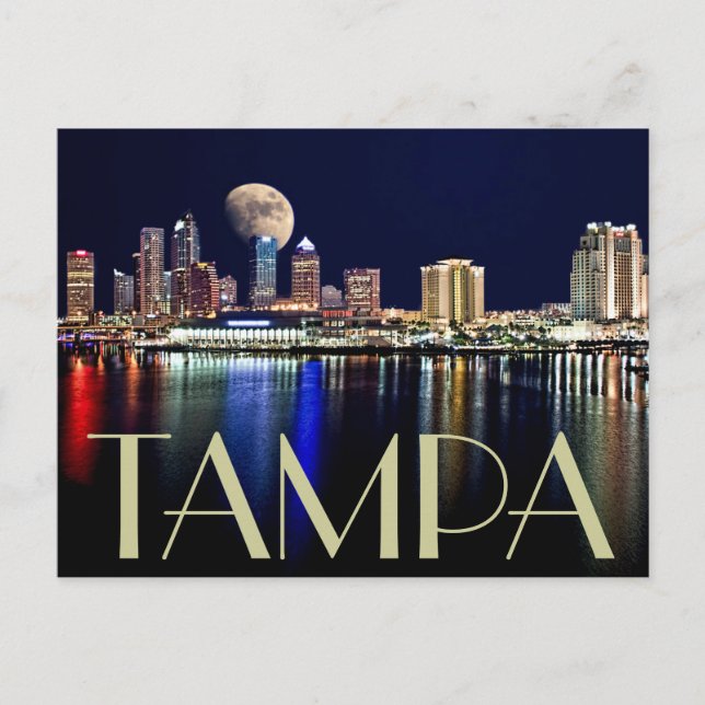 POSTAL ¡LUNA SOBRE LA BAHÍA DE TAMPA! (Anverso)