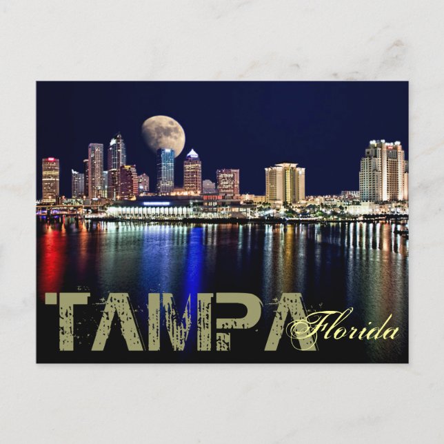 POSTAL ¡LUNA SOBRE LA BAHÍA DE TAMPA! (Anverso)