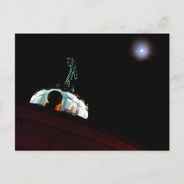 Postal Luna y cruz, Quito, Ecuador (Anverso)