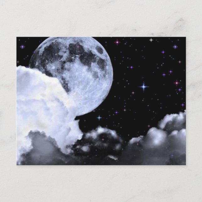 Postal Luna y estrellas (Anverso)
