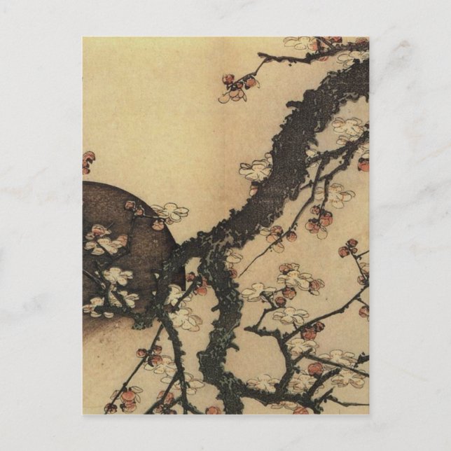 Postal Luna y flores (Anverso)