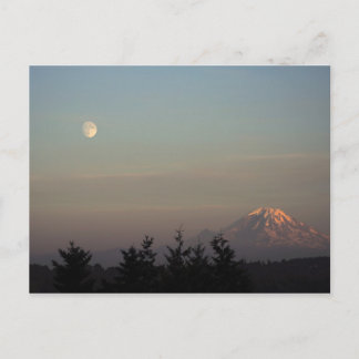 Postal Luna y Monte Ranier en
