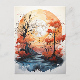Postal lunar completa de otoño