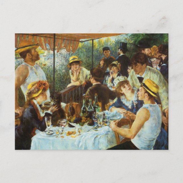 Postal Luncheon del Fiesta de Boating por Pierre Renoir (Anverso)