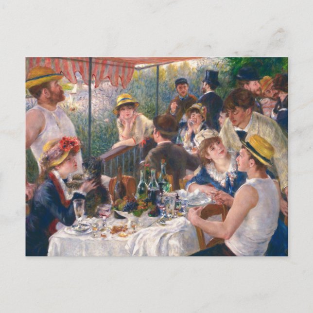 Postal Luncheon del Fiesta del barco, 1880 por Renoir (Anverso)