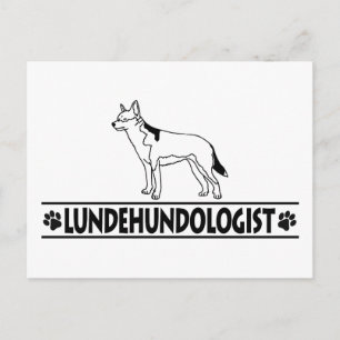 Postal Lundehund noruego humorístico