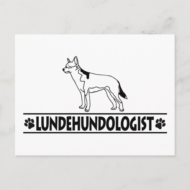 Postal Lundehund noruego humorístico (Anverso)