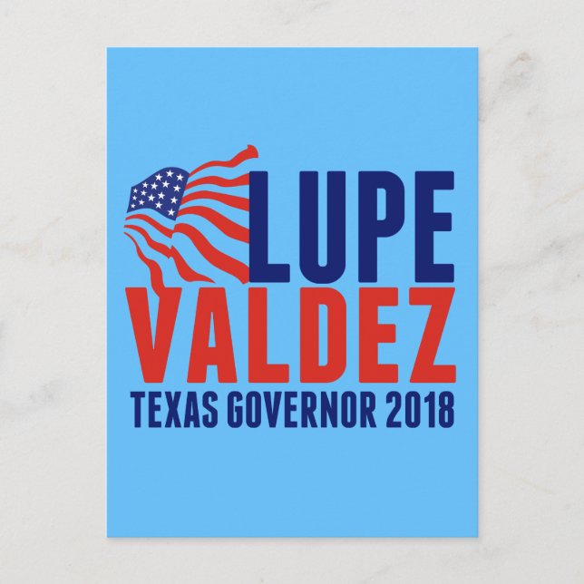 Postal Lupe Valdez para Gobernador de Texas 2018 (Anverso)
