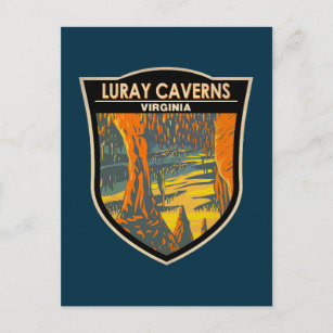 Postal Luray Caverns Virginia Travel Art Badge