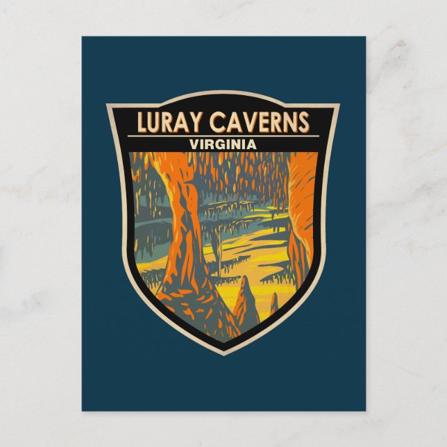 Postal Luray Caverns Virginia Travel Art Badge (Anverso)