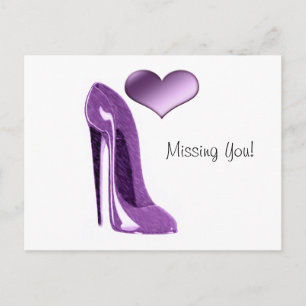 Postal Luscious Lilac Stiletto High Heel Shoel and Heart