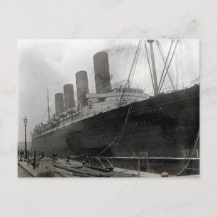Postal Lusitania Liverpool Docks 1906 Transatlántico Vint