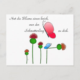 Postal Lustger Spruch "Schmetterling"