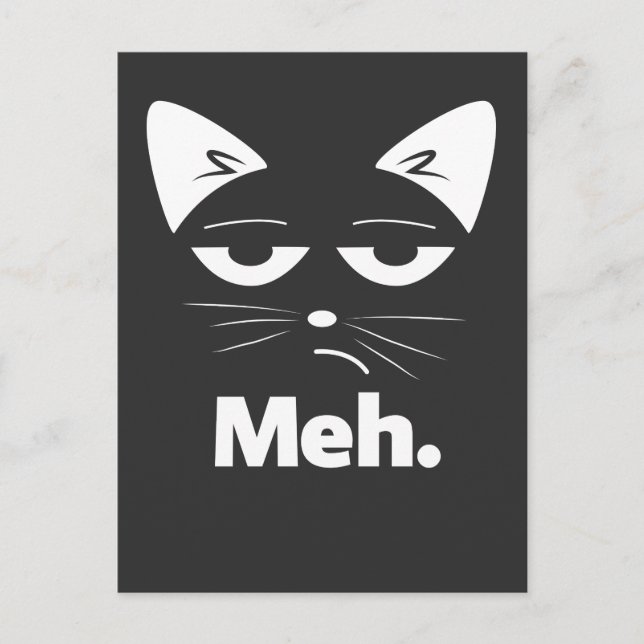 Postal Lustige Katze Sarkastisches Kitten Meh (Anverso)